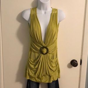 green embellished Bebe top